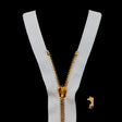 Mood Exclusive Italian White and Gold T5 Open End Metal Zipper - 27.5"