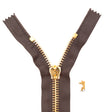 Mood Exclusive Italian Brown and Gold T8 Closed End Metal Zipper - 9"