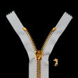 Mood Exclusive Italian White and Gold T8 Closed End Metal Zipper - 9"