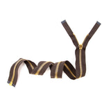 Mood Exclusive Italian Brown and Gold T8 Open End Metal Zipper - 27.5"