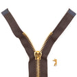 Mood Exclusive Italian Brown and Gold T8 Open End Metal Zipper - 27.5"
