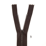 Mood Exclusive Italian Brown and Gunmetal T3 Closed End Metal Zipper - 9"