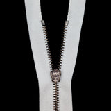Mood Exclusive Italian Off-White and Gunmetal T3 Closed End Metal Zipper - 9"