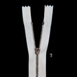 Mood Exclusive Italian Off-White and Gunmetal T3 Closed End Metal Zipper - 9"
