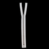 Mood Exclusive Italian White and Gunmetal T3 Closed End Metal Zipper - 9"