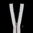 Mood Exclusive Italian White and Gunmetal T3 Closed End Metal Zipper - 9"