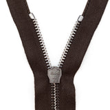 Mood Exclusive Italian Brown and Gunmetal T5 Closed End Metal Zipper - 9"