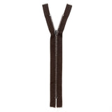 Mood Exclusive Italian Brown and Gunmetal T5 Closed End Metal Zipper - 9"