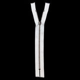 Mood Exclusive Italian Off-White and Gunmetal T5 Closed End Metal Zipper - 9"
