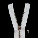 Mood Exclusive Italian Off-White and Gunmetal T5 Closed End Metal Zipper - 9"