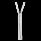 Mood Exclusive Italian White and Gunmetal T5 Closed End Metal Zipper - 9"