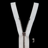 Mood Exclusive Italian Off-White and Gunmetal T5 Open End Metal Zipper - 27.5"