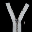 Mood Exclusive Italian Off-White and Gunmetal T8 Closed End Metal Zipper - 9"