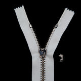 Mood Exclusive Italian Off-White and Gunmetal T8 Closed End Metal Zipper - 9"