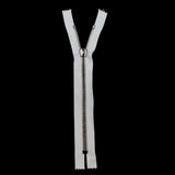 Mood Exclusive Italian White and Gunmetal T8 Closed End Metal Zipper - 9"