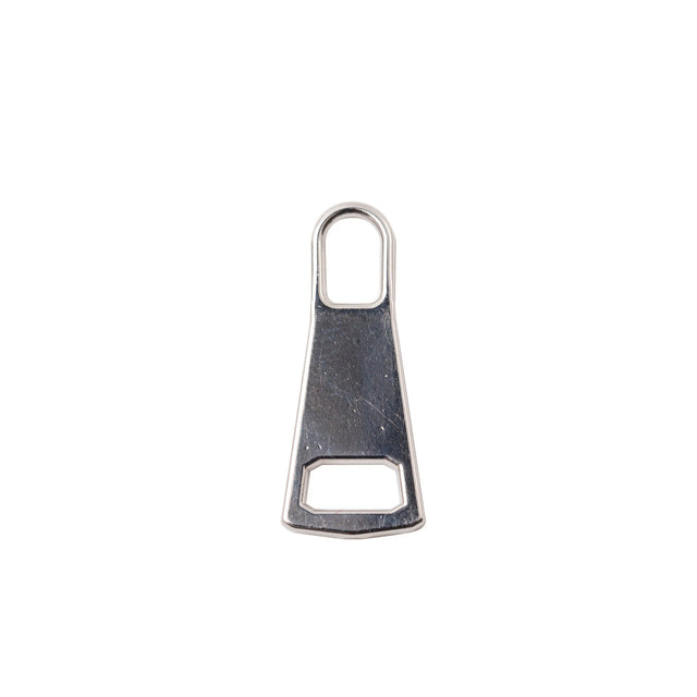 Mood Exclusive Italian Small Silver Flat Trapezium Metal Zipper Pull