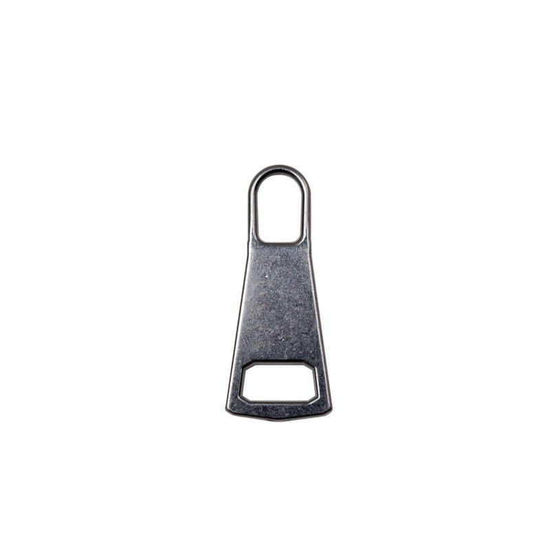 Mood Exclusive Italian Small Gunmetal Flat Trapezium Metal Zipper Pull