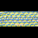 Italian Bit of Blue, Silver Filigree and Brilliant White Geometric Stretch Cotton Sateen