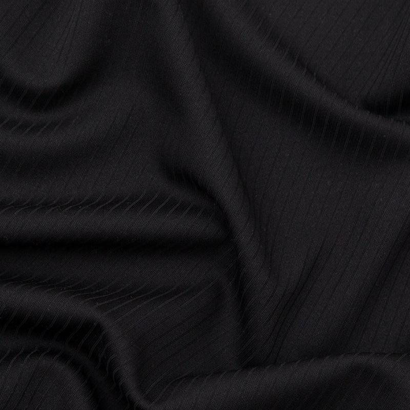 Helmut Lang Black Stretch Twill Wool Ottoman