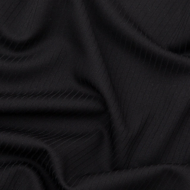 Helmut Lang Black Stretch Twill Wool Ottoman