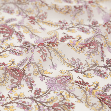 Elderberry, Solar Yellow and Sugar Swizzle Paisley Silk Chiffon