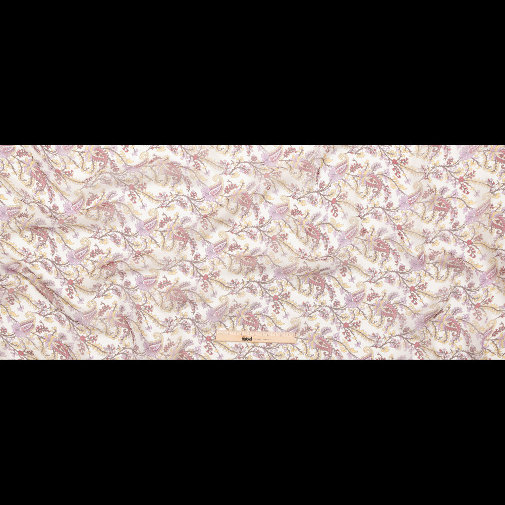 Elderberry, Solar Yellow and Sugar Swizzle Paisley Silk Chiffon
