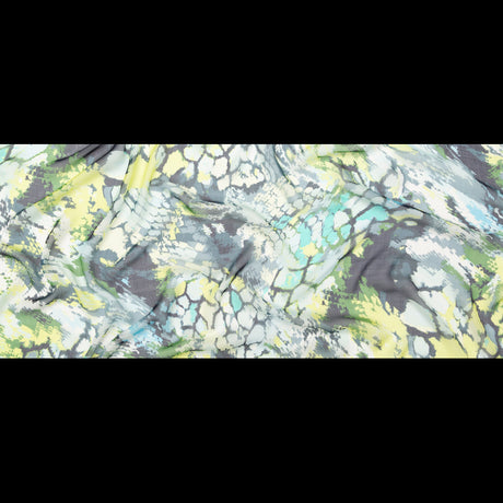 Green and Blue Reptilian Silk Chiffon
