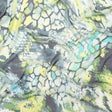 Green and Blue Reptilian Silk Chiffon