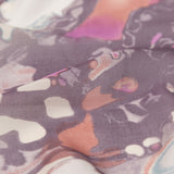 Antique Purple and Rust Abstract Silk Chiffon