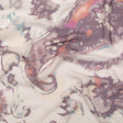 Antique Purple and Rust Abstract Silk Chiffon