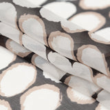 Black, Taupe and White Circles Silk Chiffon