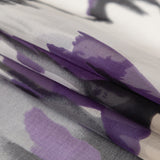 Purple and Gray Abstract Silk Chiffon