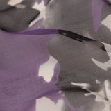 Purple and Gray Abstract Silk Chiffon
