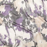 Purple and Gray Abstract Silk Chiffon