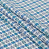 Bijou Blue, Gray Violet and Wasabi Plaid Cotton Twill