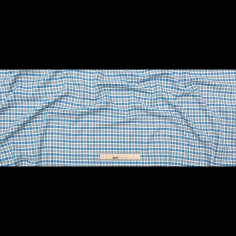 Bijou Blue, Gray Violet and Wasabi Plaid Cotton Twill