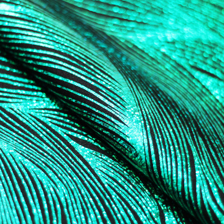 Strands Holo Nylon Spandex Fabric - Assorted Colors, Wavy Zebra Pattern, 58/60" Width (1 Yard)