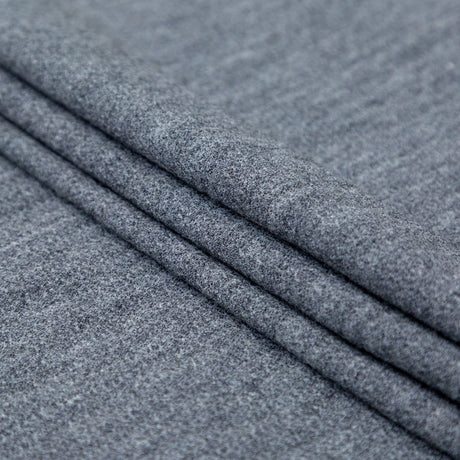 Italian Heathered Gray Creped Stretch Knit
