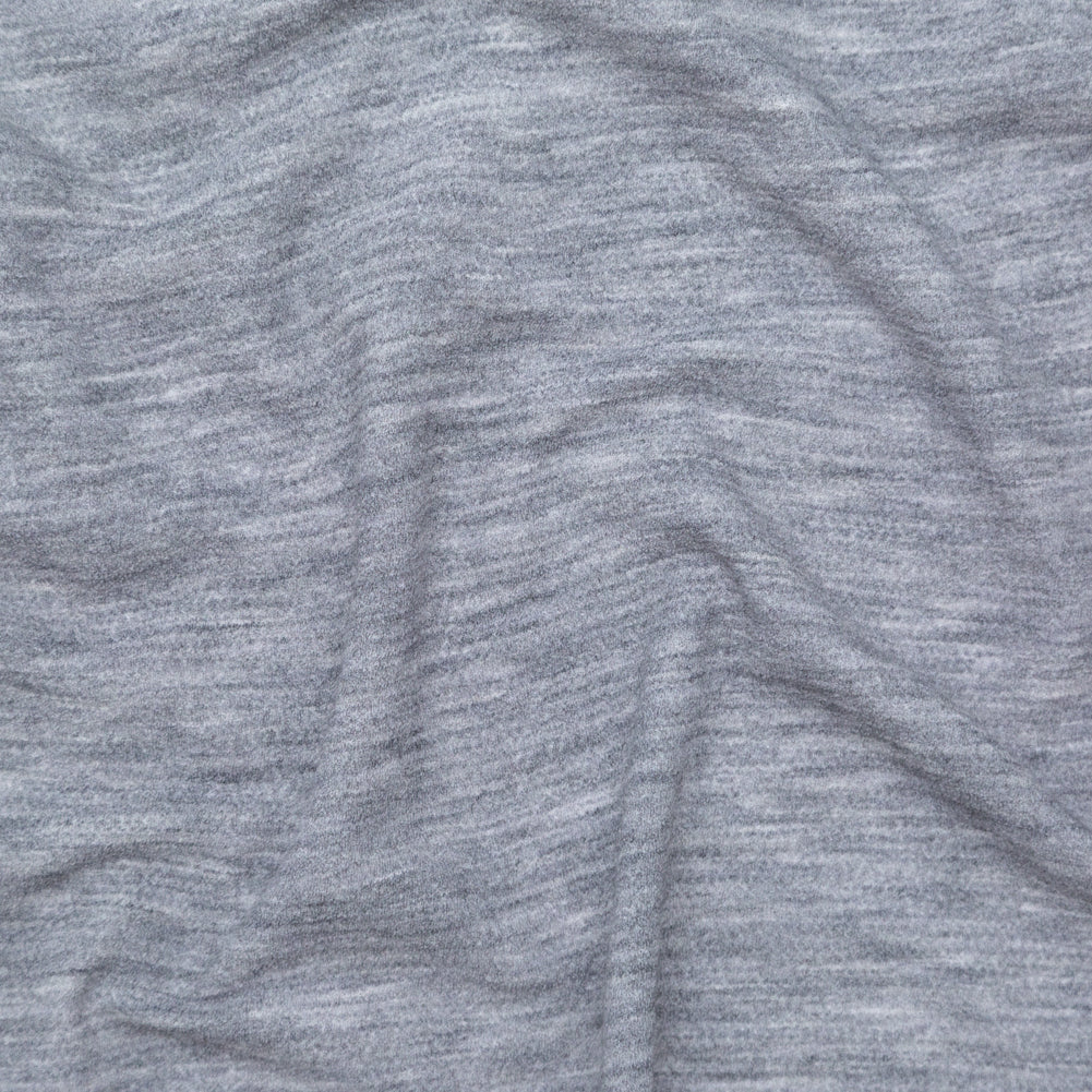 Italian Heathered Light Gray Creped Stretch Knit