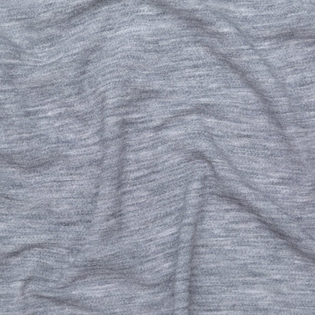 Italian Heathered Light Gray Creped Stretch Knit