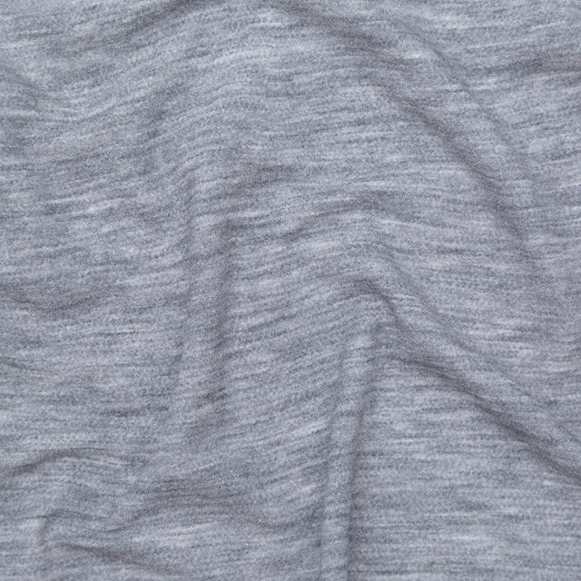 Italian Heathered Light Gray Creped Stretch Knit