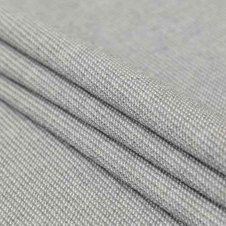 Italian Silver Ash Stretch Polyester Tweed