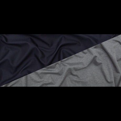 Italian Bonded Navy Pique and Heathered Gray Jersey