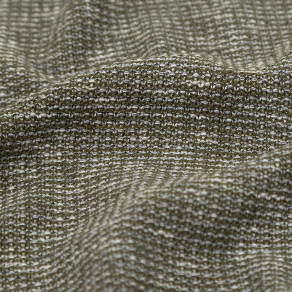 Italian Olive and White Heathered Stretch Knit