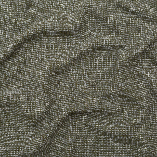 Italian Olive and White Heathered Stretch Knit