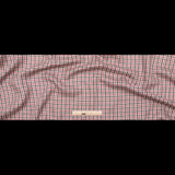Brown, Coral and Magenta Tattersall Checkered Linen Dobby