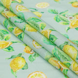 Lemons on Celadon Printed Linen Woven