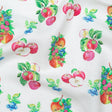Blueberries and Apples Printed on an Ivory Linen Woven