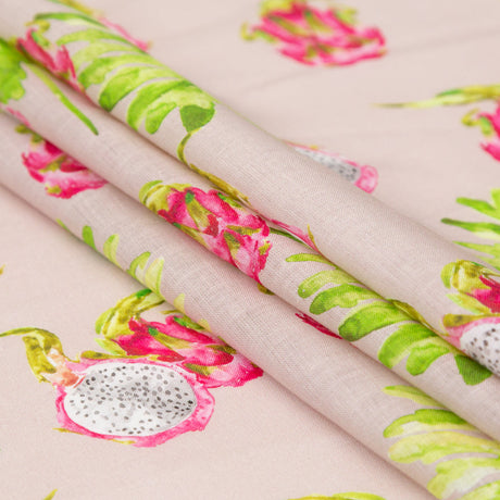 Dragon Fruit on Mauve Printed Linen Woven