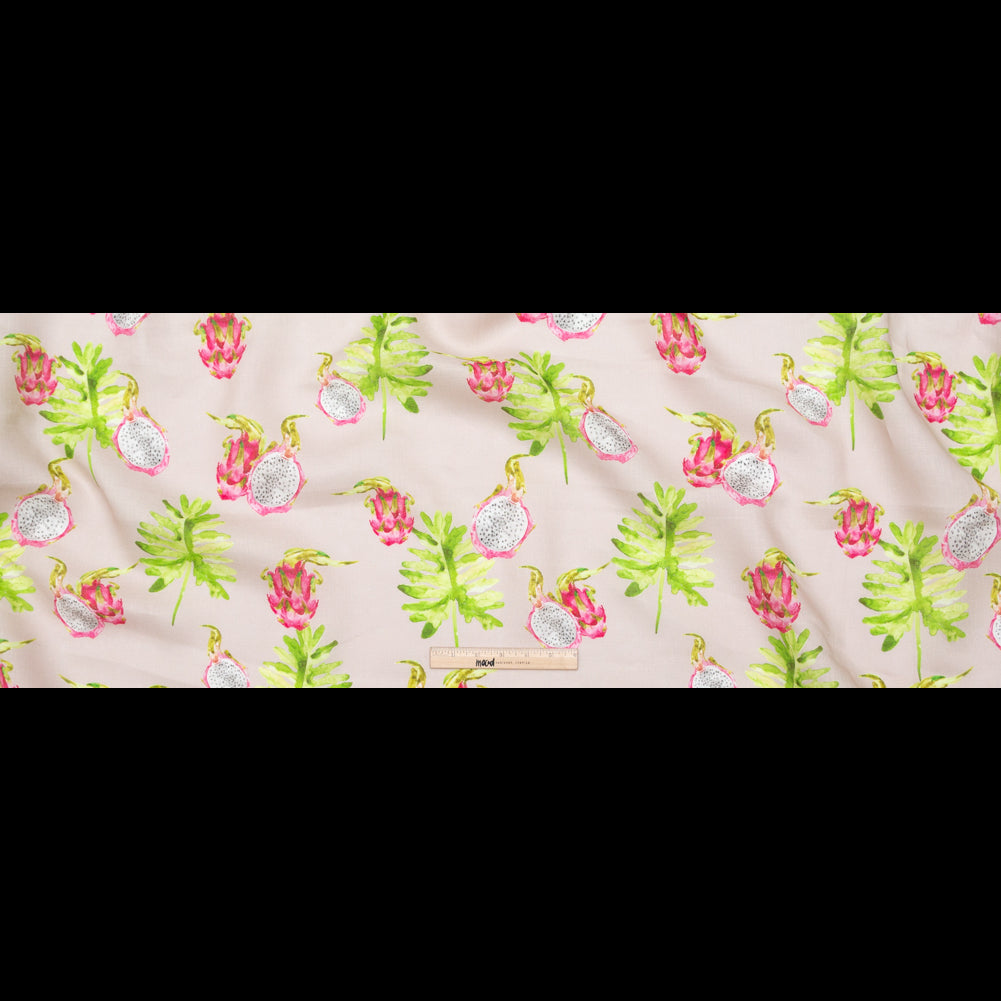 Dragon Fruit on Mauve Printed Linen Woven